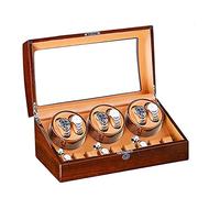 HUIBBGO Reloj Enrollador de Relojes para 6 Relojes automáticos con 7 Espacios de Almacenamiento, Almohadillas Ajustables para Relojes, Carcasa de Madera, Ultra silencioso, BA