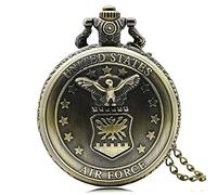 HUIBBGO Relojes de Bronce Vintage para Hombre, Reloj de Bolsillo del Cuerpo de Marines de la Marina de los Estados Unidos, Hombres y niños, Regalos Unisex para Hombres Militares Retro