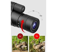 HUIBBGO Telescopio monocular portátil con Zoom de 6-18x42, Resistente al Agua y a la Niebla, con Soporte para teléfono Inteligente y trípode para observación de Aves y Caza.