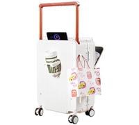HUIDA TECH Maleta de Mano de 20 Pulgadas con Compartimento para Laptop, Carcasa Rígida De Policarbonato con Marco de AAluminio y Cerradura TSA, Equipaje de Cabina con Ruedas Giratorias, Carga USB