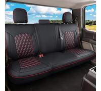 Huidasource Tacoma - Fundas de asiento trasero dividido, de cuero, para Toyota Tacoma 2016-2023, cabina doble y tripulada SR SR5 Limited TRD Sport/Pro/Off Road (fila trasera/negro y rojo)