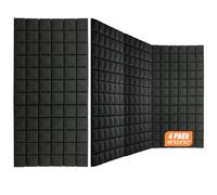 HUIDNAI Paquete de 4 paneles de espuma acústica de 48 x 24 x 2 pulgadas, paneles de pared insonorizados con cancelación de ruido, azulejos de absorción de sonido de alta densidad para el hogar,