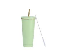 HUIEYE 750ML/25oz Taza Termica con Pajita y Tapa, Tazas de Café de Acero Inoxidable,Travel Mug,Reusable Pajitas y Cepillo de Limpieza,Sin BPA,Taza Térmica de Acero para Café Frío o Caliente (Verde)