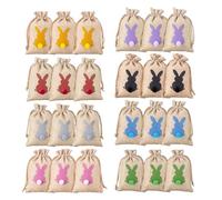 HUIFACAI 24 bolsas de regalo con cordón, bolsas de caramelos, cola 3D para Navidad, bolsa de caramelos y galletas