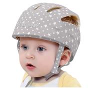 Huifen Casco de bebé, casco ajustable para aprender a caminar, jugar a gatear (gris estrella)