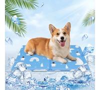 Huifengjie Alfombrilla Refrescante para Perros Gatos, Alfombrilla Refrescante Cojín de Gel, Manta Refrigerante Perro, para Animales Cama Refrigeración en Verano 40x50cm, M, Oso Polar Azul Claro