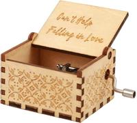 Huifengjie Caja Música Madera, Caja Música Madera Manivela, melodía del Tema Can't Help Falling in Love, 18 Notas Caja de música para Regalo de Cumpleaños del Día de San Valentín de Navida