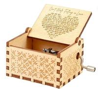 Huifengjie Caja Música Madera, Caja Música Madera Manivela, melodía del Tema Can't Help Falling in Love, 18 Notas Caja de música para Regalo de Cumpleaños del Día de San Valentín de Navida