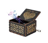 Huifengjie Caja Música Madera, Caja Música Madera Manivela, melodía del Tema Can't Help Falling in Love, 18 Notas Caja de música para Regalo de Cumpleaños del Día de San Valentín de Navida