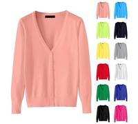 HUIFUAO - Cárdigan de punto para mujer, talla grande, cuello en V, suéter de punto, con botones, para otoño e invierno, manga larga, ropa de abrigo ligera, Z01 Azul cielo, XX-Large