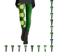 HUIFUAO - Leggings para el día de San Patricio para mujer, pantalones de yoga divertidos de trébol irlandés, talla grande, disfraces del día de San Patricio, pantalones deportivos de cintura alta