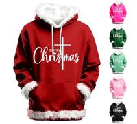 HUIFUAO - Sudadera con capucha de Navidad con texto en inglés "Look at Me Being All Festive and Shit Christmas" para mujer, sudadera divertida de Navidad, talla grande, traje de Navidad de manga larga