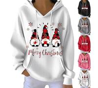 HUIFUAO - Sudadera con capucha para mujer, diseño de árbol de Navidad, con texto en inglés "Look at Me Being All Festive and Shit", sudaderas de manga larga con bolsillos, Z03 Negro, XXL