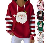 HUIFUAO - Sudadera con capucha para mujer, diseño de árbol de Navidad, con texto en inglés "Look at Me Being All Festive and Shit", sudaderas de manga larga con bolsillos, Z04 Rosa, XXL
