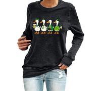 HUIFUAO - Sudadera para mujer con diseño de trébol irlandés de San Patricio con texto en inglés "Made Me Do It" de The Leprechauns Made Me Do It St Patricks Day, Z05 Negro, L