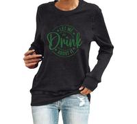 HUIFUAO - Sudadera para mujer con diseño de trébol irlandés de San Patricio con texto en inglés "Made Me Do It" de The Leprechauns Made Me Do It St Patricks Day, Z01 Negro, L