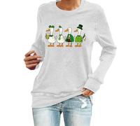 HUIFUAO - Sudadera para mujer con diseño de trébol irlandés de San Patricio con texto en inglés "Made Me Do It" de The Leprechauns Made Me Do It St Patricks Day, Z05 Blanco, L