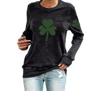 HUIFUAO - Sudadera para mujer con diseño de trébol irlandés de San Patricio con texto en inglés "Made Me Do It" de The Leprechauns Made Me Do It St Patricks Day, Z04 Negro, L