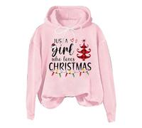 HUIFUAO - Sudaderas con capucha de Navidad para mujer, sudaderas feas de Navidad para mujer, sudadera de Navidad para mujer We Can Leave The Christmas Lights Up, Z02 Rosa, XL