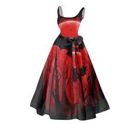 HUIFUAO - Vestidos de Halloween para mujer, disfraz de novia sangrienta y aterradora, talla grande, disfraz de Halloween, sin mangas, tirantes delgados, fiesta de noche, festival de terror, ropa, A02
