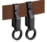 Huiguli 2 Piezas Llavero y Cinturón Heavy Duty con 6 Anillos de Claves, Clip de Acero Inoxidable para Hombres de 3,8-5,7 cm de Ancho para La Policía, Bombero