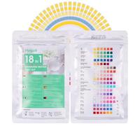 Huiguli 50 Tiras de Prueba 18 en 1 para Piscina y Spa, Kit Análisis Agua Preciso para Medidor Cloro, pH, Alcalinidad y Dureza, Tiras Reactivas Rápidas