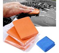 Huiguli Barra de Arcilla de Coche, 3 Piezas 100g Clay Bar con Toalla, Arcilla Limpiadora Coches para Automóviles Motocicletas Caravanas Lavados De Autos Depilación, Naranja