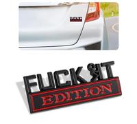 Huiguli Pegatina 3D Coche, Fuck IT Edition Emblema de Metal Etiqueta, Insignia Autocolantes para Coches Maletero Lateral Motocicletas Bicicletas, 8 x 3 cm (Negro/Rojo)