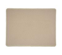 huihuijia Alfombra Gato Arena Alfombrilla Arenero Gato Tapete de Doble Capa para Gatos Alfombra de Arena para Gatos Grande Bandeja de Arena para Gatos 40X50,Beige