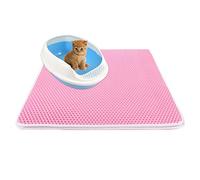 huihuijia Alfombrilla Arenero Gato Alfombra Gatos Arenero Bandeja de Arena para Gatos Gato Alfombra Limpia Basura De Grey Alfombra de Arena para Gatos Grande Pink,40 * 50cm