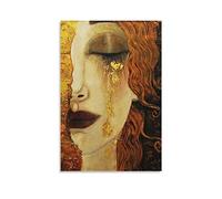 HUIHUO Gustav Klimt - Póster de pintura de lágrimas doradas, póster de pintura para pared, póster para colgar en la pared, decoración de dormitorio familiar, regalo, 12 x 18 pulgadas (30 x 45 cm)