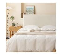 HUIJIQX Funda para cabecera de cama de terciopelo suave, todo incluido, súper suave, acolchada, color sólido, protector contra el polvo (marfil, 220 cm)