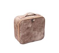 HUIJIQX Internet Celebrity - Bolsa de maquillaje portátil con espejo de luz, gran capacidad, alta gama, bolsa de almacenamiento de cosméticos, Brown, Talla única