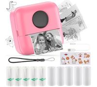HuiJuKeJi Mini Impresora fotográfica de Bolsillo para Smartphone, Impresora térmica de Pegatinas para Diario, Logotipo, Notas, Lista, memo