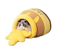 HUIKDY Casa para gatos, con forma de tarro de miel, sofá cama para gatos, bonita y cómoda, se puede invertir