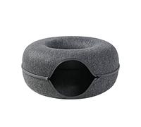 HUIKDY Nido para gatos disponible en las cuatro estaciones, nido redondo de fieltro para mascotas, nido de túnel para gatos, cama de fieltro para gatos, cueva para gatos, camas de fieltro para gatos