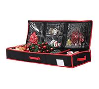 HUIKJI Caja de almacenamiento de papel de con bolsillos,Bolsa de almacenamiento larga para envolver regalos, 600D, tela Oxford, bolsa de regalo de cinta de Navidad, caja de