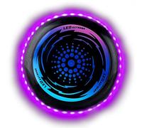HUIKUANGEU Disco Volador Iluminado led,Night Glow Frisbee Organic Ultimate con 49 LED,Frisbee de Competición Funsport,Disco Ultimate Frisbee para Adultos Niños Actividades al Aire Libre en Familia.