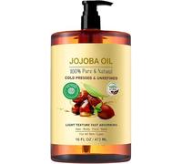 Huile de jojoba pure multi-usages, huile de massage à base d'huile de jojoba, équilibre le sébum, aide à combattre l'acné et hydrate la peau.