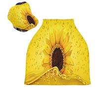 Huile De Tournesol Dorée 3D Réaliste Cubierta de Lactancia Materna Asiento de Bebé Cubierta de Cochecito Transpirable Carros de La Compra Cubierta para Niños Niñas