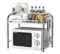 HUIMOZ Estante de Almacenamiento para microondas de Acero Inoxidable de 2 Niveles para encimera de Cocina, Organizador de estantes para Horno microondas (55 x 30 cm)
