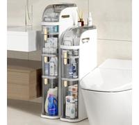 HUIMOZ Organizador Delgado de 18 cm con cajones Transparentes. Gabinete de Almacenamiento Estrecho para Cocina, lavandería y baño. Diseño Compacto con Ruedas y asa, Ideal para e