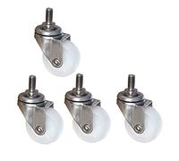 HUIMOZ Ruedas, 4 Ruedas para Muebles, Ruedas giratorias de Acero Inoxidable 304, fijación con Perno M8, Carga de 100 kg, Ruedas Resistentes de Nailon con Frenos, Resistentes al