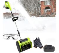 HUINGTON Pala quitanieves eléctrica, inalámbrica de 900 W, 10" de Ancho | Distancia de lanzamiento 25 pies, placa direccional ajustable de 45°, kit de lanzador de nieve for entrada, cubierta, patio