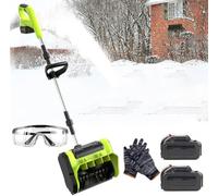 HUINGTON Pala quitanieves eléctrica, inalámbrica de 900 W, 10" de Ancho | Distancia de lanzamiento 25 pies, placa direccional ajustable de 45°, kit de lanzador de nieve for entrada, cubierta, patio