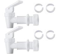 HUINING Llave de agua de plástico libre de BPA, grifo de agua de repuesto para encimera,jarra de agua dispensador de jarra de agua (2 blancos)