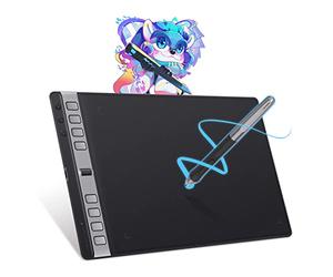 HUION Inspiroy 2 L Tableta Gráfica con 12 Teclas Físicas y 16 Programables | 8192 Niveles Presión Lápiz, 10 x 6,25 Pulgadas, 8 Drucktasten y Scroller, für Windows Mac Linux Android ChromeOS