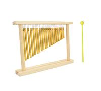HUIOP 20-Tone Table Top Bar Chimes 20 Bares de una fila musical instrumento de percusión con base de madera de palo,Marcar l39