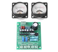 HUIOP 2x Medidor VU Grabación de Luz de Fondo Cálida + Amplificador de Nivel de Audio con Placa Controladora, Fuente de Alimentación CC para Todos los Encabezados de Mesa, Cambios de