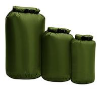 HUIOP 3pcs Bolsa seca impermeable Rodillo de la bolsa seca superior para la natación de pesca en canotaje kayak,Juego de bolsas secas impermeables, Army Green
